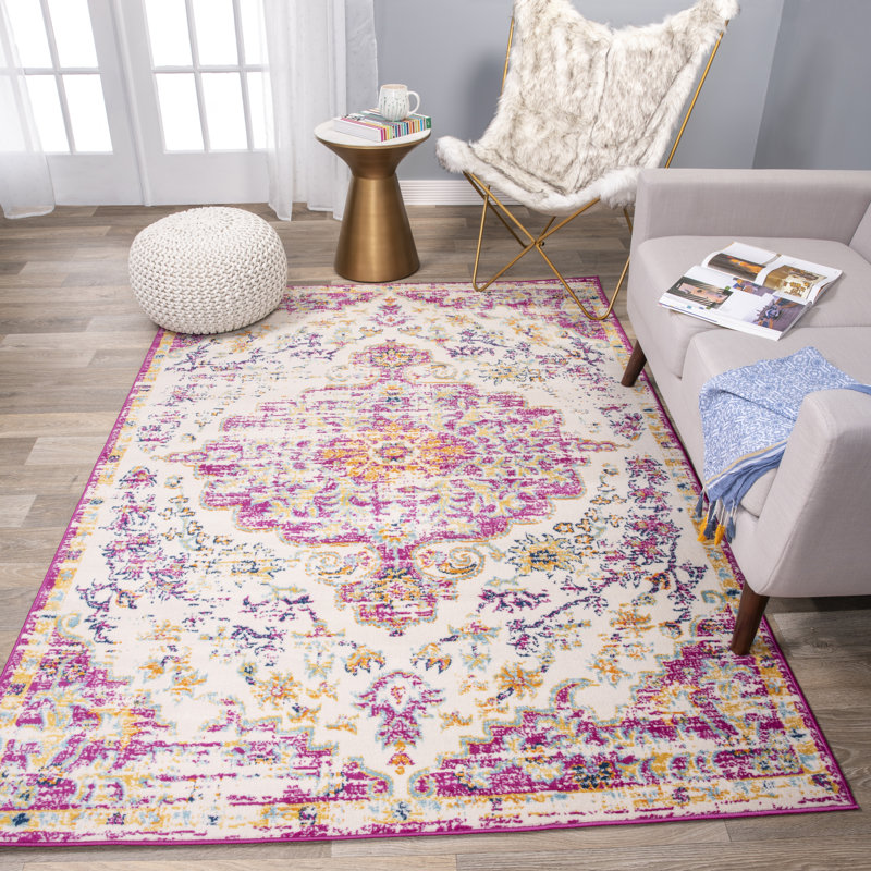 Bungalow Rose Hartig Oriental Pink Area Rug & Reviews Wayfair